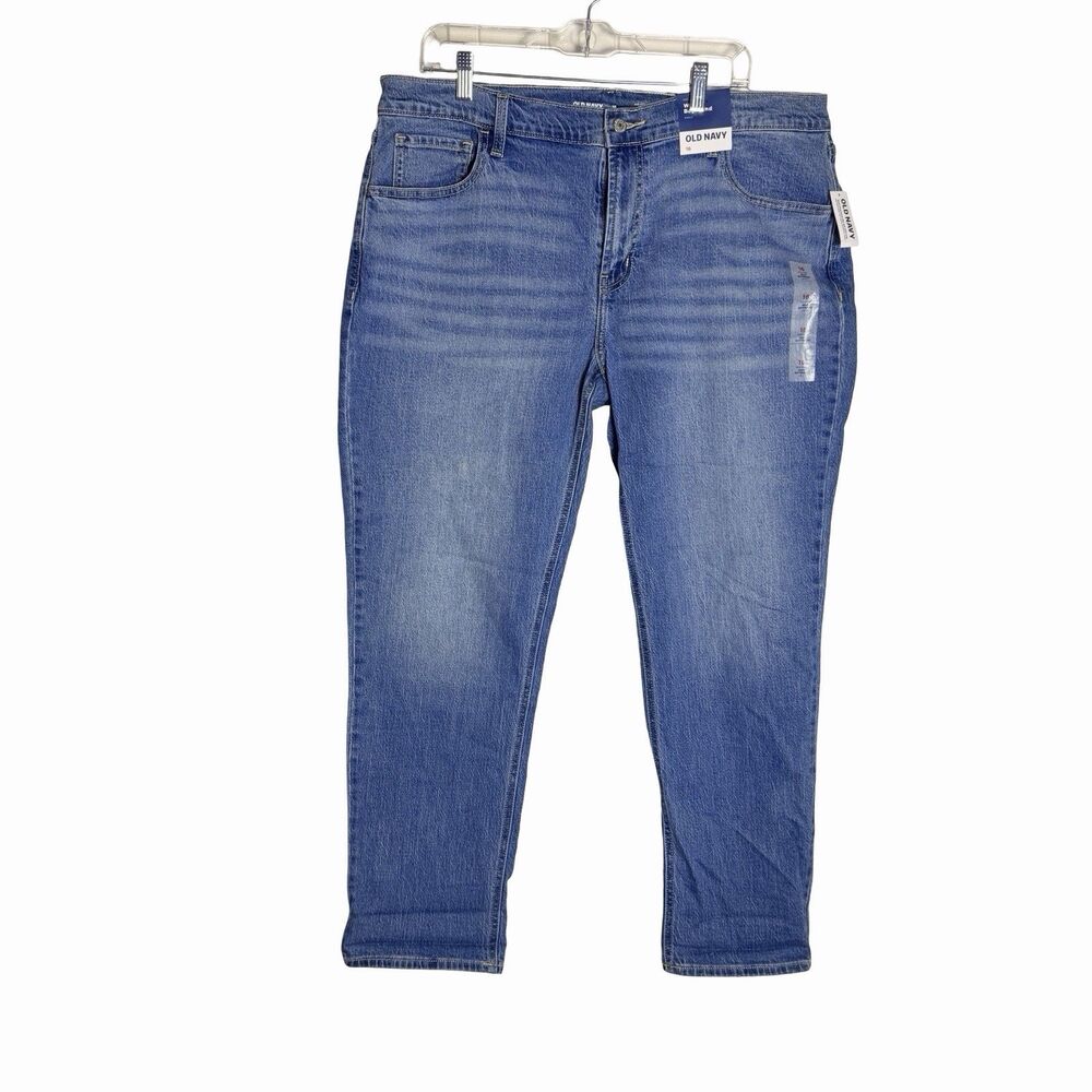 New Old Navy WOW Boyfriend Mid-Rise Jeans Size 16 NWT Ankle Medium Wash